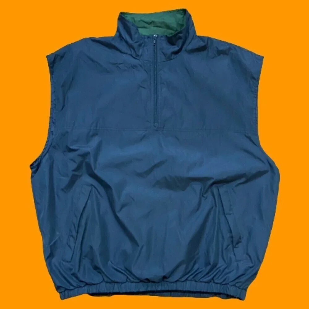 Fuzzy Zoeller Vintage Golf Windbreaker Vest Navy Blue Men's Size XL